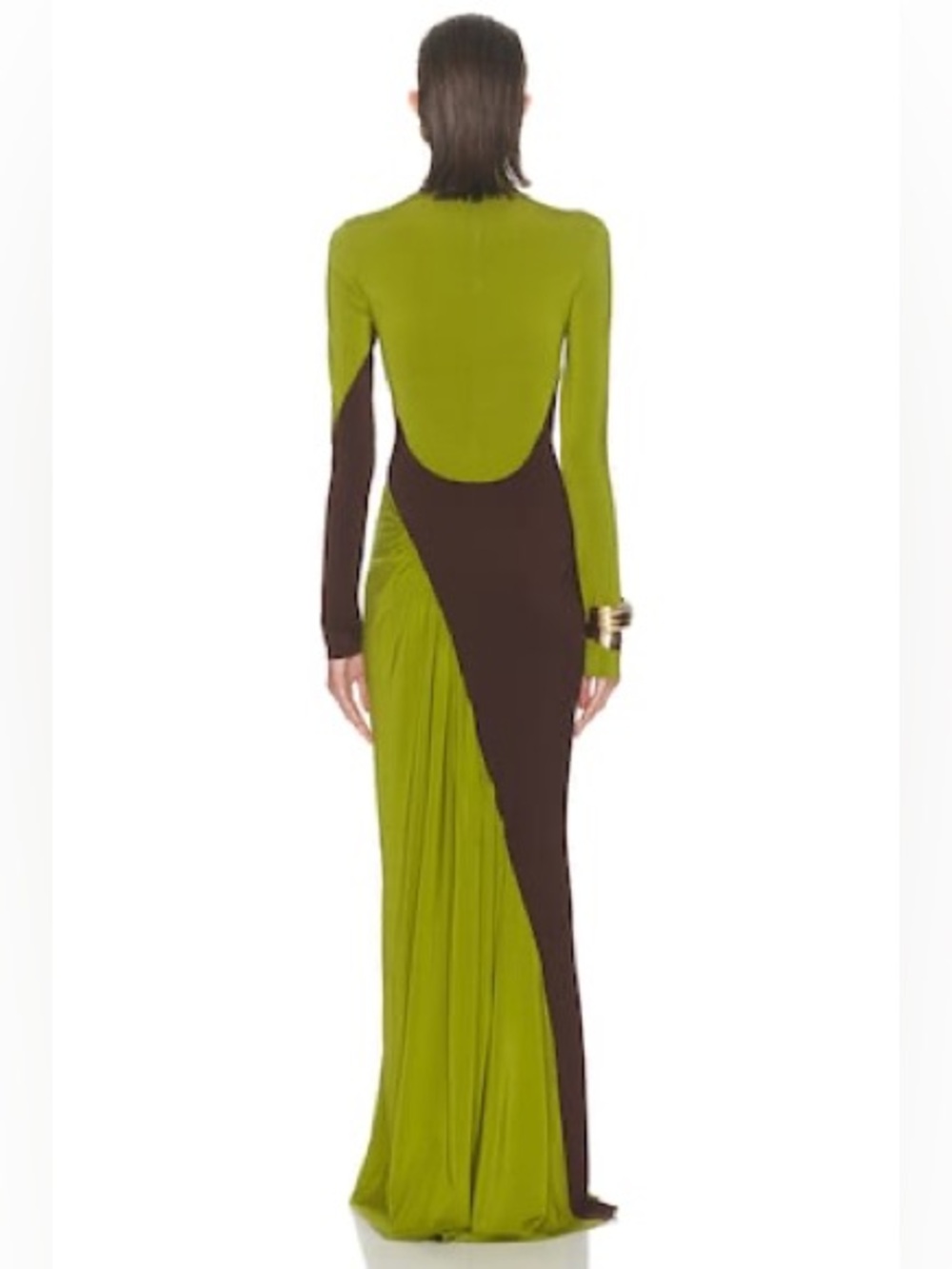 Helsa
The Abstraction Color Blocked Jersey Dress in Pistachio & Coffee Bean - Picture 4 of 6